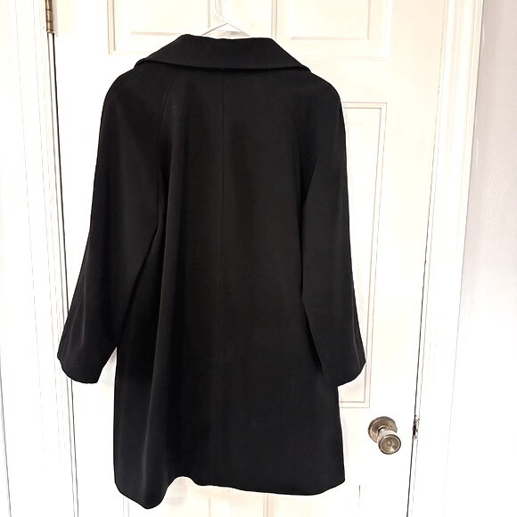 Michael Kors Black Jacket Silver Hardware Classic Pea Coat Womens Size M - Picture 2 of 10